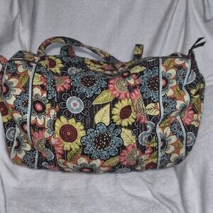 Vera Bradley Black and Yellow Floral Travel Bag